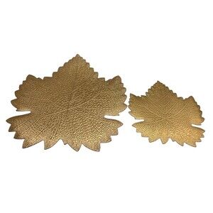 Vintage Gold Leaf Table Decor Mats 2 Pc Set Germany Fall Thanksgiving